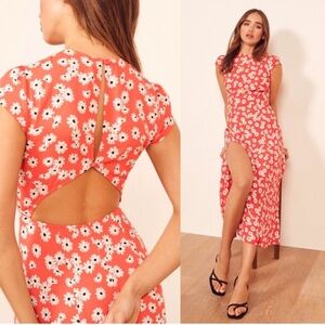 Reformation  Gavin Red Floral Maxi Dress size 4